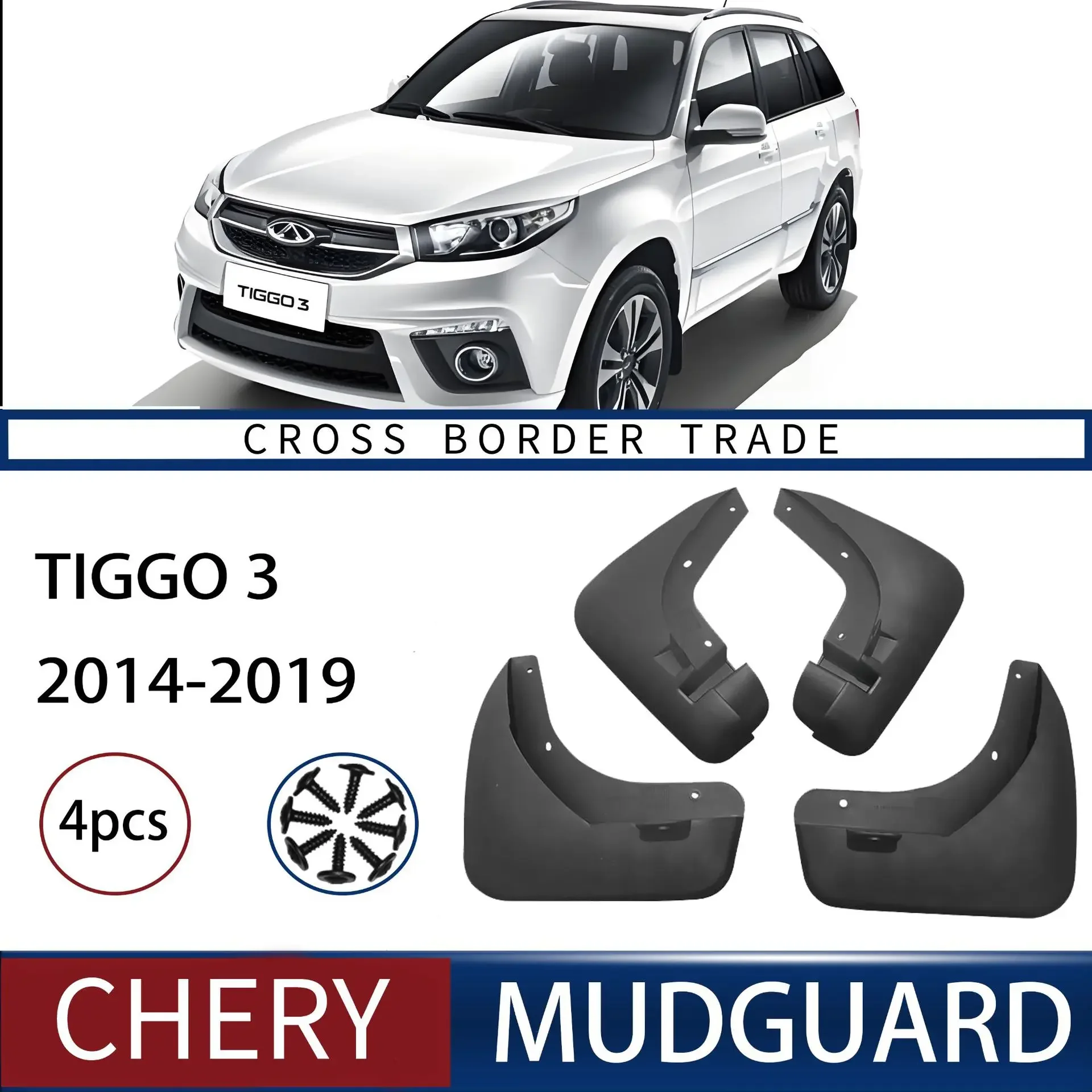 

FOR Chery Tiggo3 2014-2019 Car Molded Mud Flaps Splash Guards Mudguards Front Rear Styling Front Rear Car Accessories