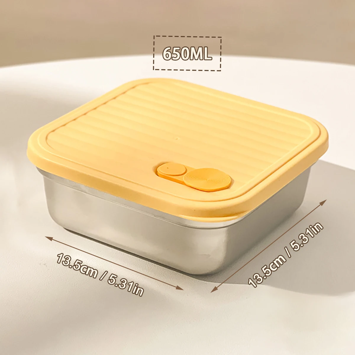 WORTHBUY Lunchbox aus Edelstahl 304, mit Deckel, tragbarer Obstsalat-Lebensmittelbehälter, stapelbar, auslaufsicher, Bento-Box für Studenten