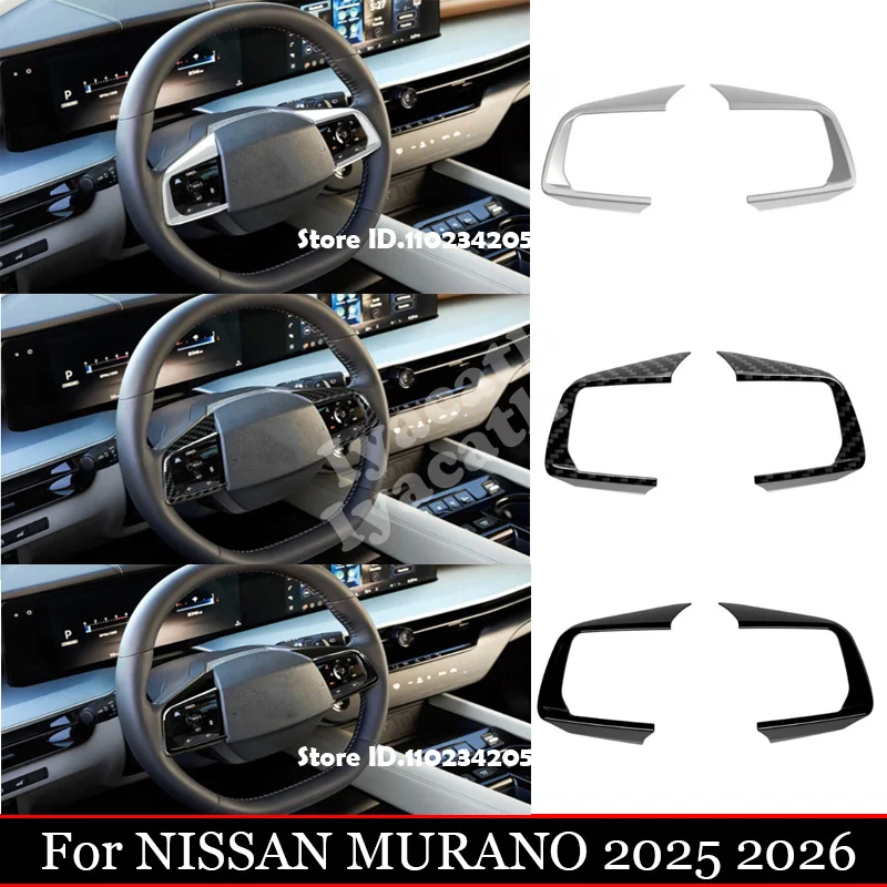 Für NISSAN MURANO 2025 2026 ABS Carbonfaser Auto-Lenkrad Dekorative Abdeckung Richtungsknopf-Aufkleber Innenraum-Zubehör