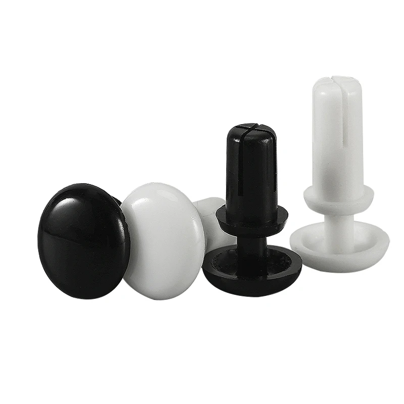 Nylon Plastic R Type Expansion Rivet Nut Buckle Clip PC Board Rivet Fastener Black White 2.1/2.7/3.1/3.6/4.1/5.1/6.1mm