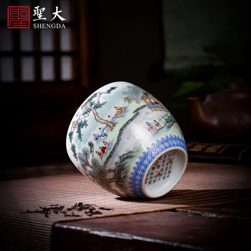 

|kongfu master cup hand-painted heavy pastel song water renovation of works lie fa cup of jingdezhen tea service by hand