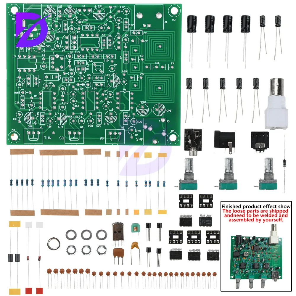 

118-136MHz Aviation Band Receiver Module DIY Electronic Kit, High Sensitivity AM Radio with AGC & Squelch, 9-12V DC