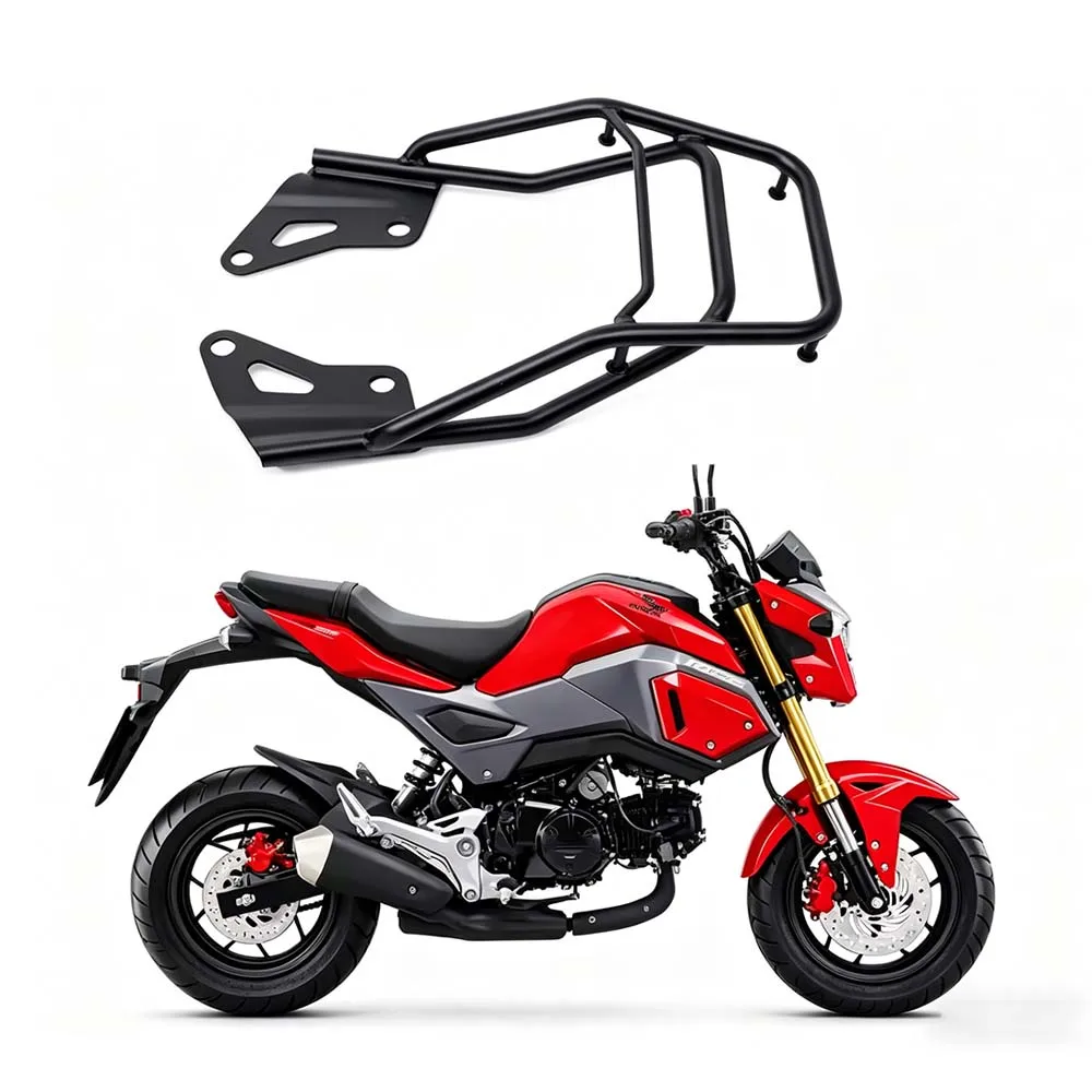 Black Motorcycle Rear Luggage Rack Iron Luggage Storage Rack Carrier Support Shelf Compatible with Honda Grom MSX125 2016-2020