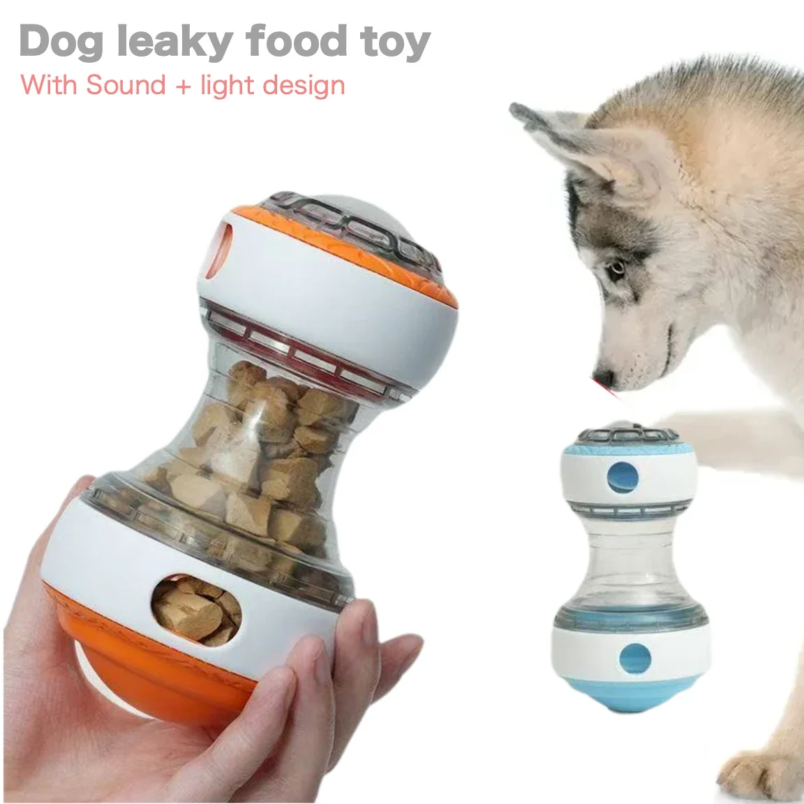 

Interactive Dog Toy with Sound & Light Puppy Puzzle Rolling Ball Adjustable Leaky Food Dispensing Slow Feeder Training Supplies