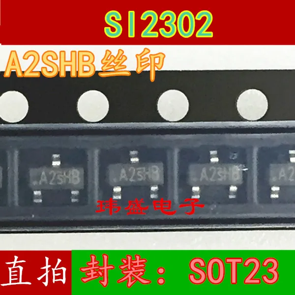 10 pieces  SI2302 A2SHB SOT23 2.5A/20V  SI2302DS-T1