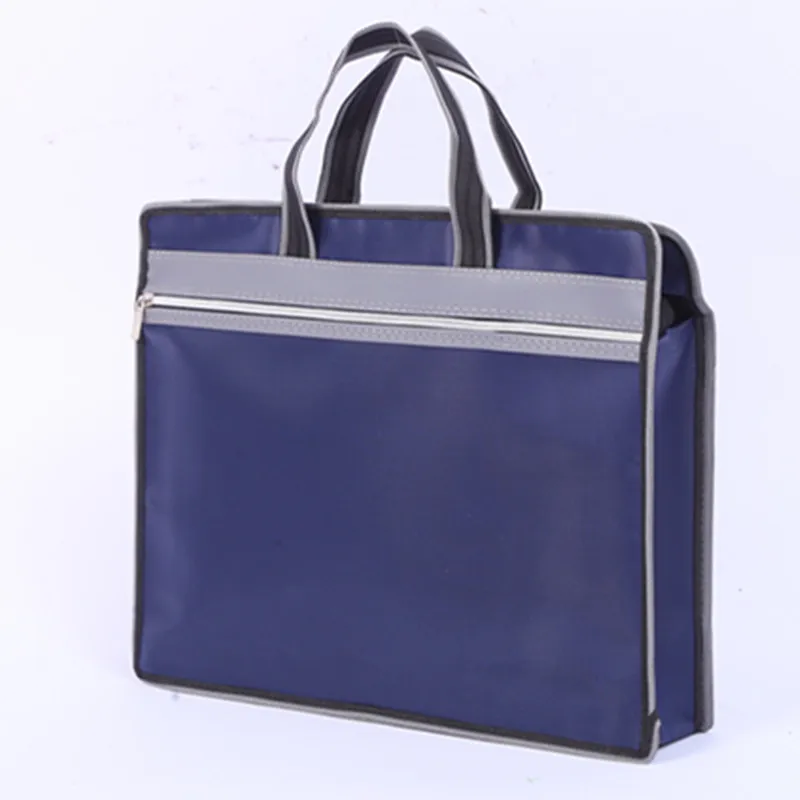 Briefcase three-dimensional widening and thickening double-layer file bag widening portable file bag meeting set logo