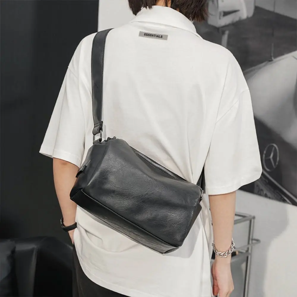 Wear Resistant Male Shoulder Bag Solid Color Waterproof Shoulder Belt Bags Large Capacity Male Charm Single-shoulder Bag Travel