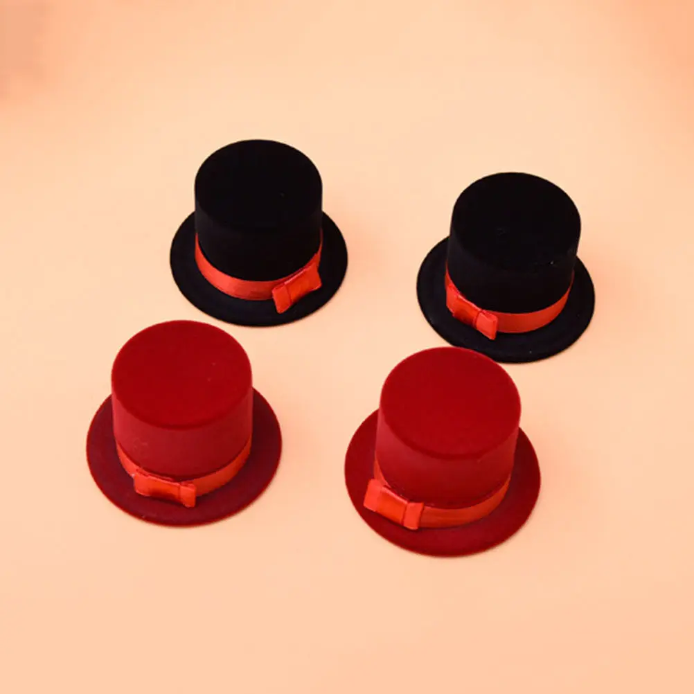 

Коробка-органайзер для украшений в форме рождественской шапки, для обручальных колец, для хранения ювелирных изделий, для свадебного стола, подарок для нее, мамы, на День святого Валентина