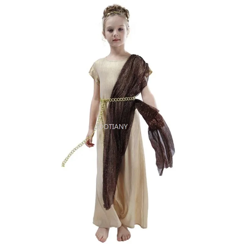 

New Girls Goddess Athena Cosplay Dress Up Kids Children Greece Princess Queen Costumes Halloween Carnival Purim Show Party Dress