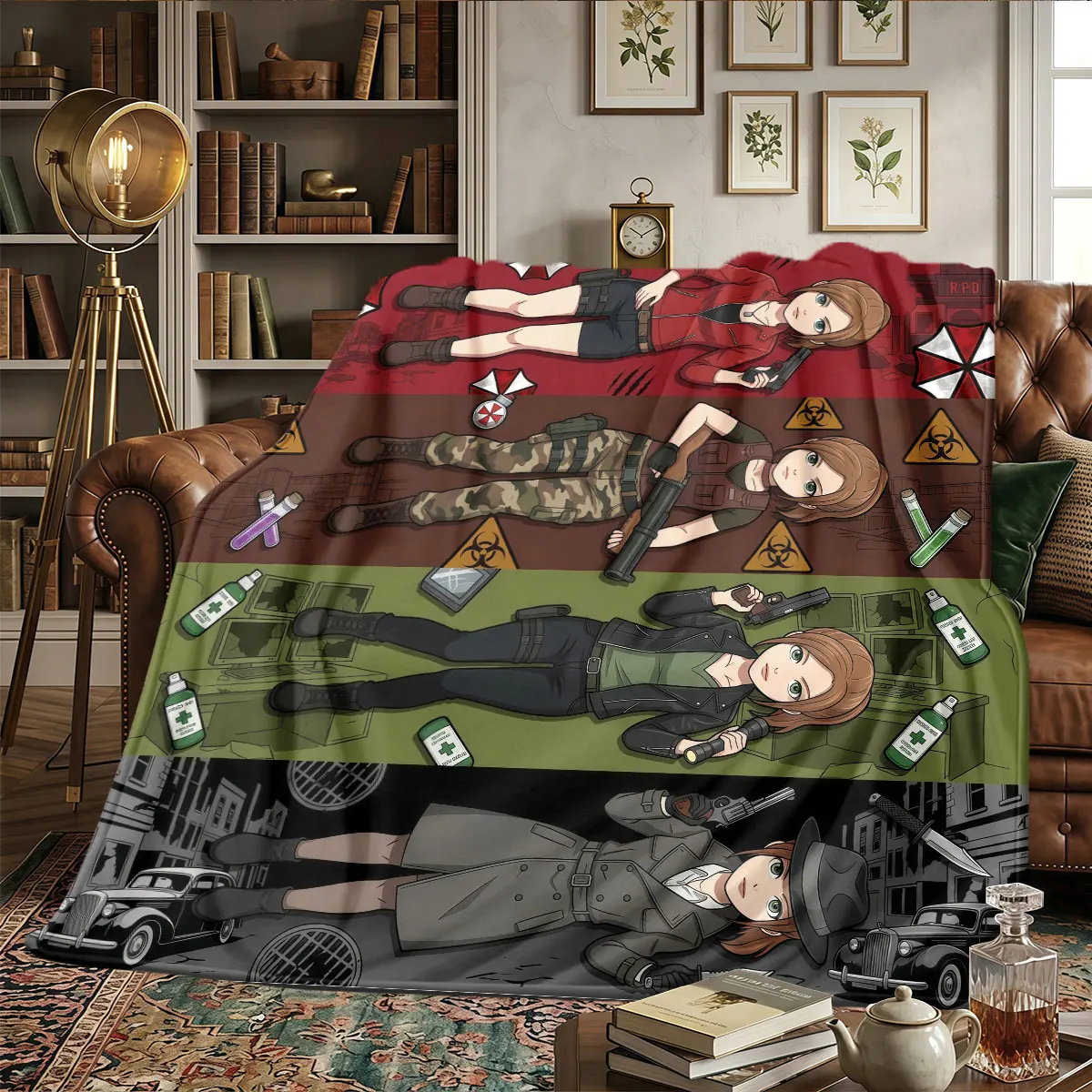 Resident Evil Patterns Home Blanket High quality All Seasons for Naps Bedrooms Naps Warmth and Comfort Holiday Present -HE74