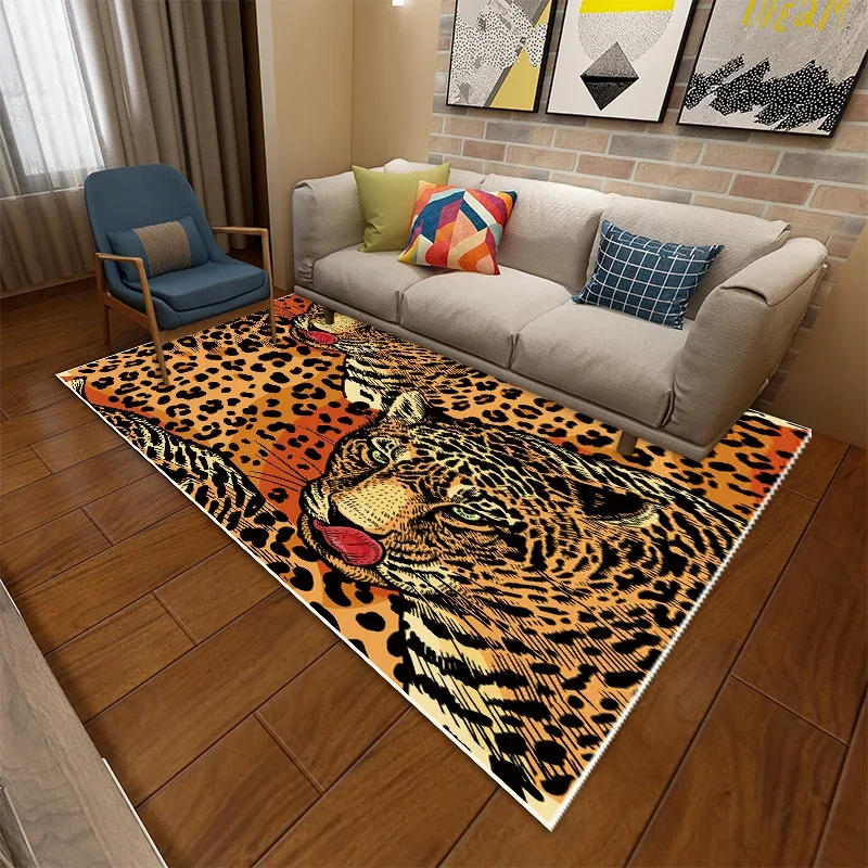 Art Cheetah Carpets Interesting Living Room Large Area Carpet Comfortable Bedroom Decorative Rug Non-Slip Animal Rugs Alfombra
