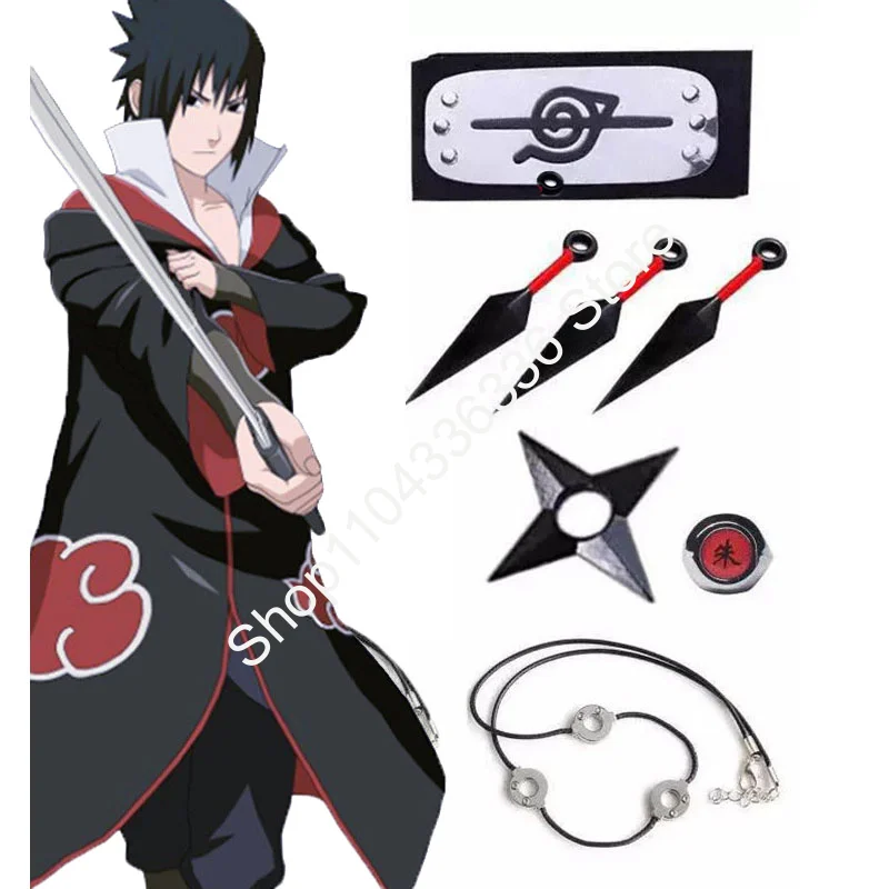 Anime Cool Puntelli Cosplay Fascia Guanti Anello Shuriken Kunai Cartoon Ninja Figure Accessori di gioco Giocattoli divertenti Regali di Halloween