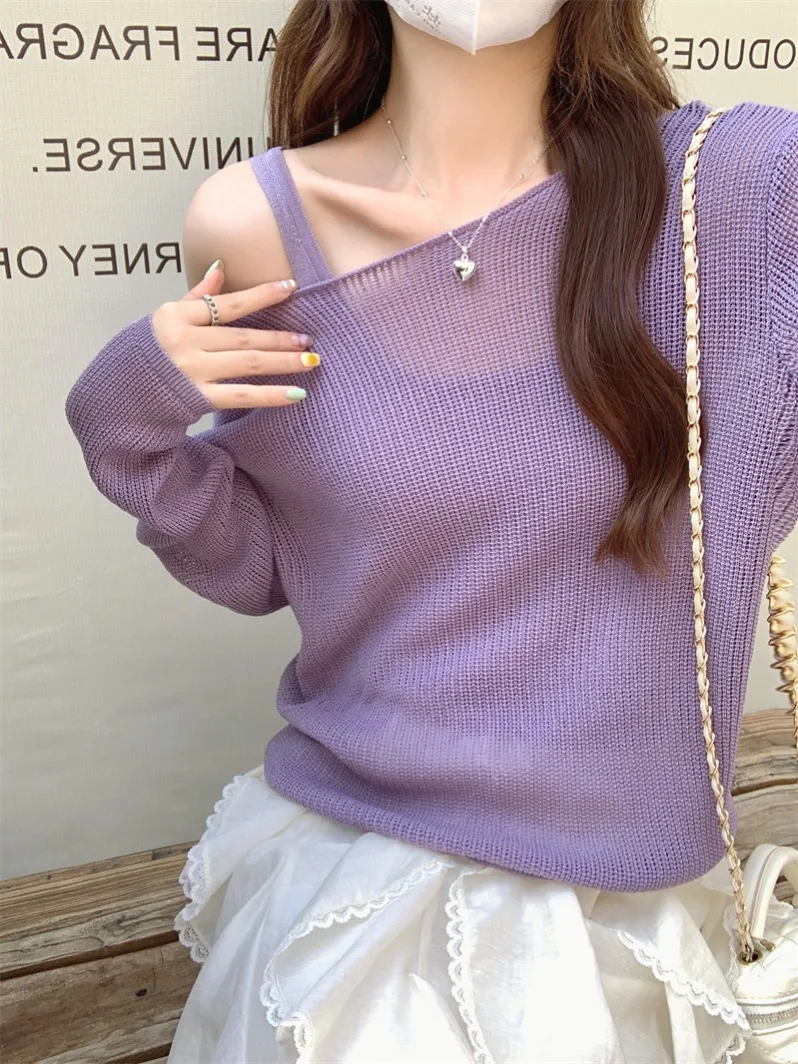 Pure Desire – ensemble deux pièces tricoté en soie glacée pour femmes, Cover-Up Long, vêtements intérieurs légers, débardeur, été