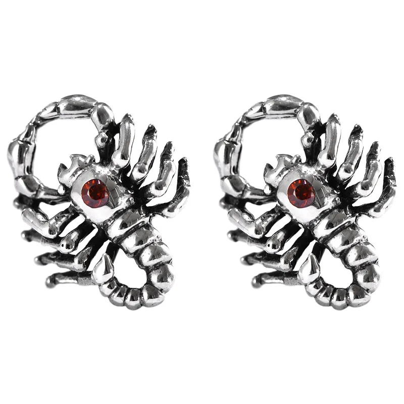 Pure S925 Silver Earrings Women Animal Scorpion Stud Earrings Stamp S925