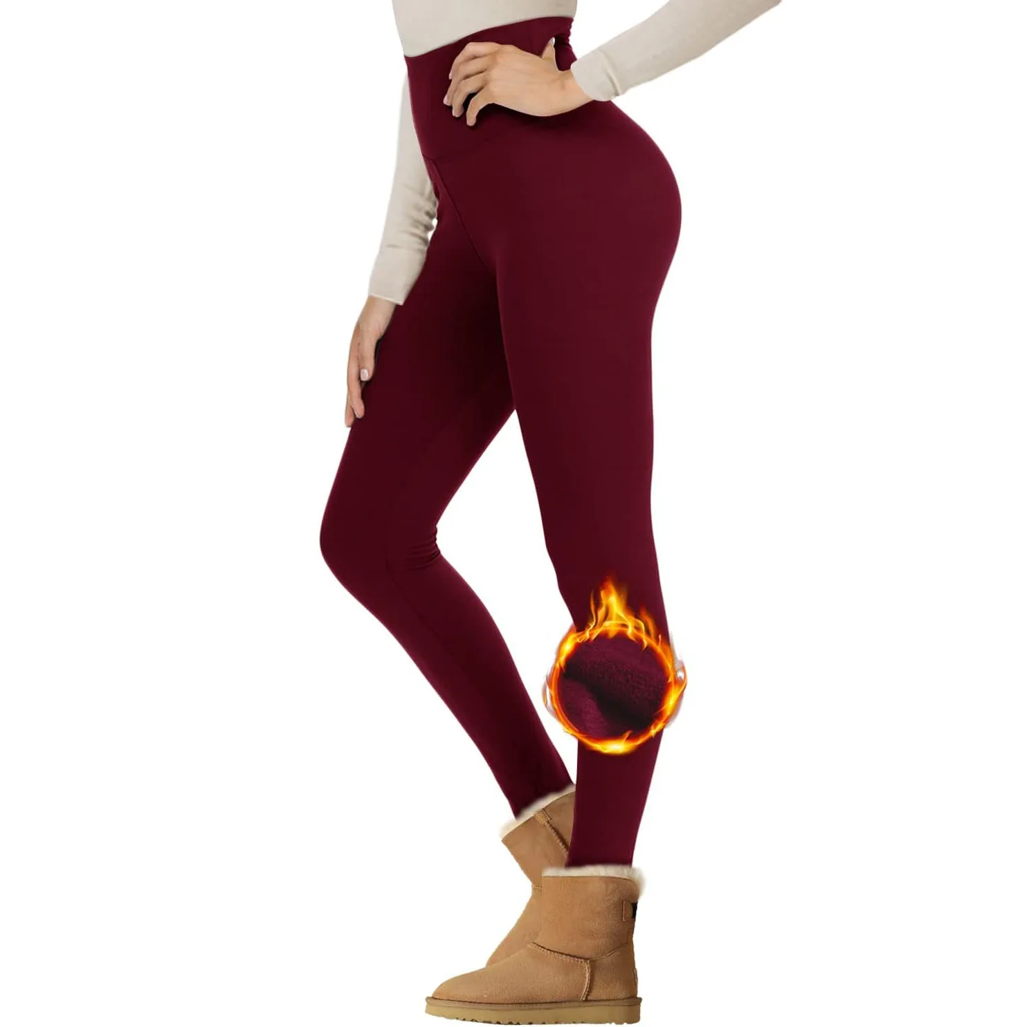 High Waist Leggings Plush Leggings Warm Slim Fit Nine-Point Sports Pants Yoga Pants Women Sporty Solid Ankle-Length Leggins