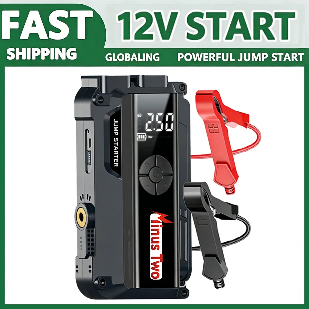 All-in-One Car Jump Starter with Air Compressor & OBD Diagnosis & Outdoor Camping Lights Emergency Boosters