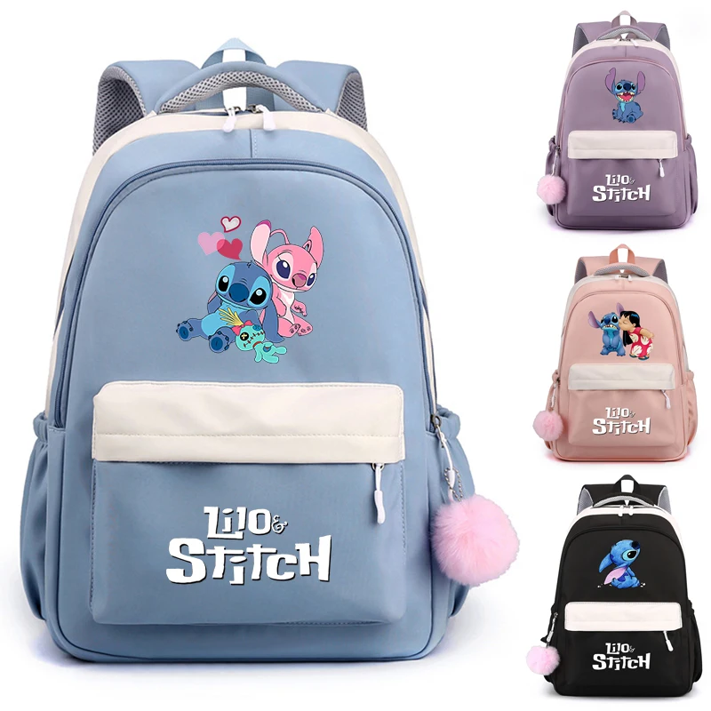 

MINISO Lilo Stitch рюкзак для женщин рюкзак для девочек-подростков и мальчиков школьные сумки для книг милый мягкий дорожный рюкзак Mochila Escolar