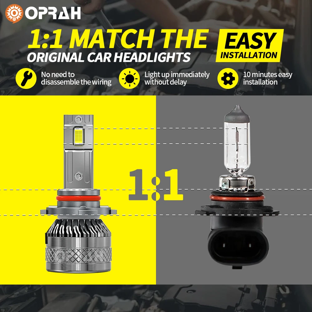 60W 20000LM Car Headlight Bulb LED H7 H4 H1 H11 9005/9006 Canbus 3570SMD Motorcycle Auto Accessories Replace Parts 12V Fog Light