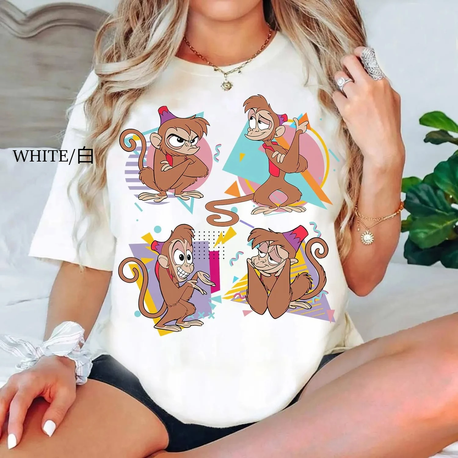 Camiseta divertida de estilo Retro de los años 90, camiseta de Aladino de Disney, camisa de Pose bonita de Abu, camiseta a juego familiar de Disneyland, camiseta Magic Kingdom