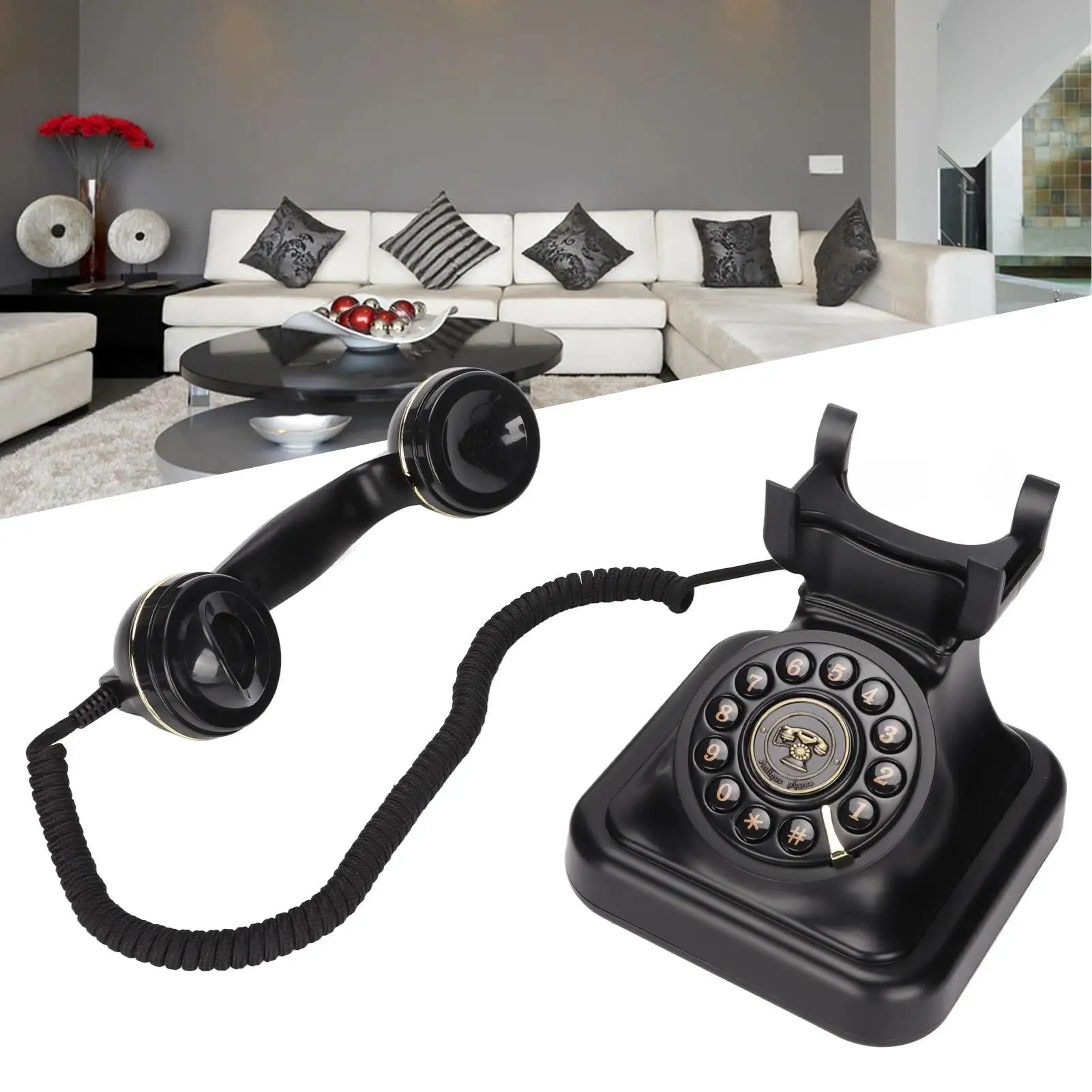 European Style Retro Vintage Landline Telephone for home Hotel - Elegant and Fashionable Desktop Corded Phone