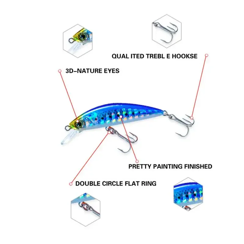 5cm 6g Fishing Lure Hardcore Heavy Minnow 50S Wobbler Sinking Jerkbait Swimbait Artificial Hard Bait Trout Bait Bass Bait