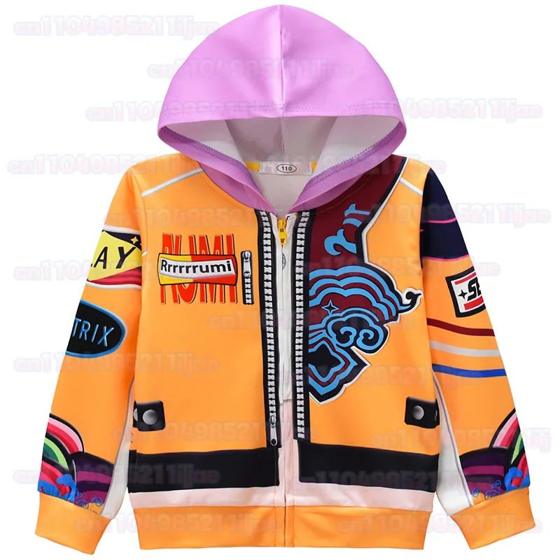 Kpop ルミコスプレジャケット女の子デーモンハンターコスチューム子供ジッパーパーカールミ子供ファッションポリエステルプリント生き抜くパーティー