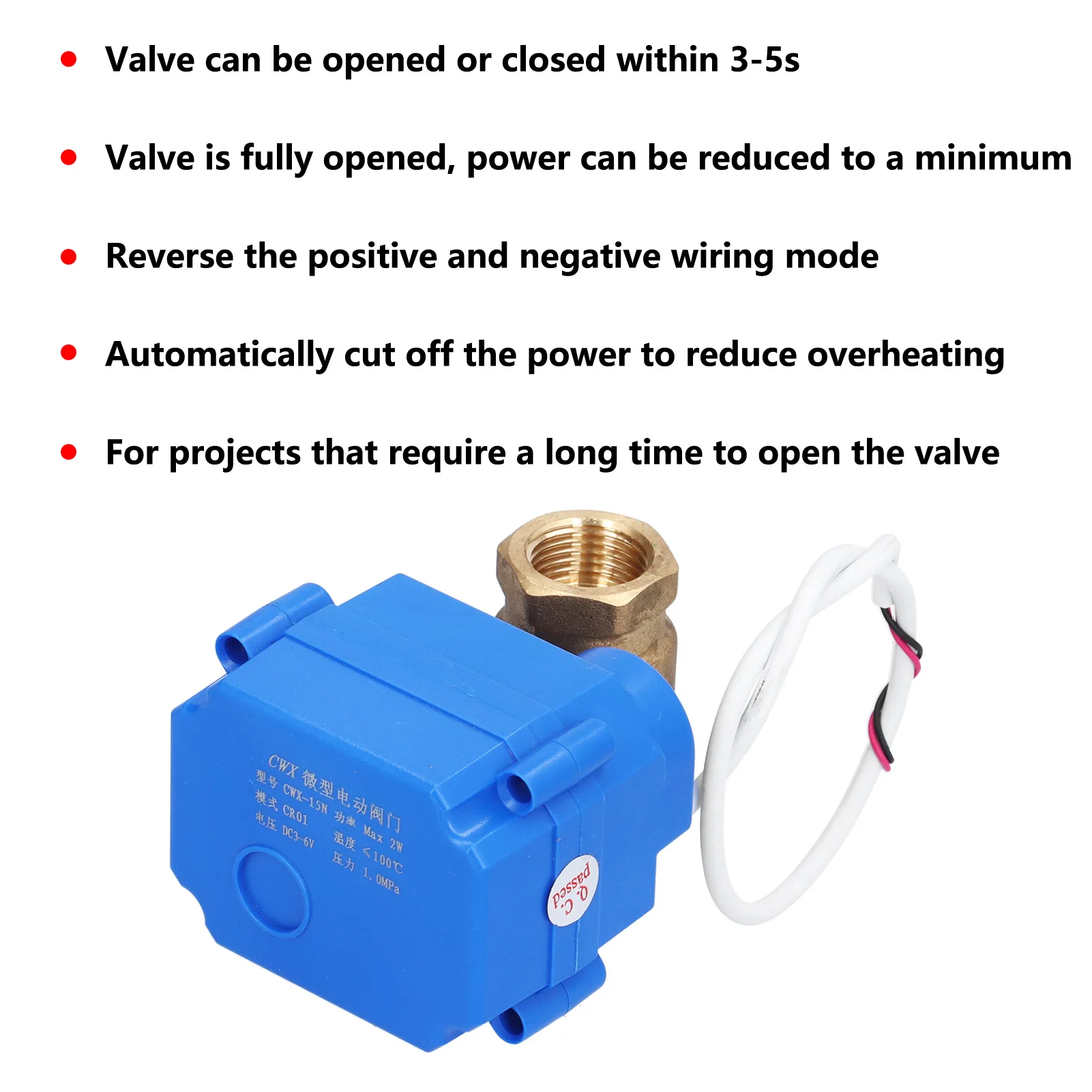 Hydraulic Equipment Motorized Ball Valve DN15 Mini Electric Straight Through Hydraulic Equipment DC3-6V Mini Electric Ball Valve