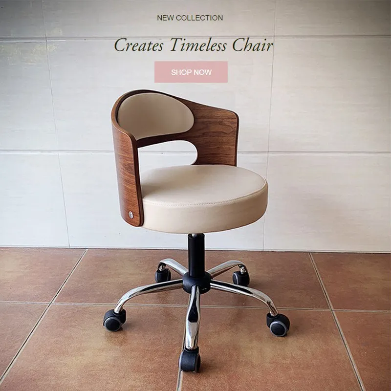 Solid wood compact computer chair simple desk student lift chair study chair