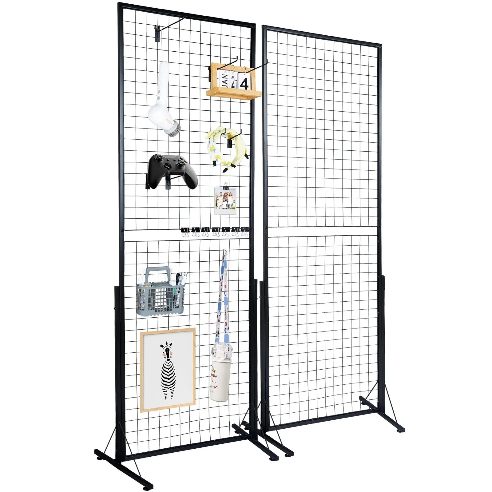 

VEVOR Grid Wall Panels Tower Wire Gridwall Display Racks Double Side Gridwall Panels for Art Craft Shows Retail Shop W/ Hooks