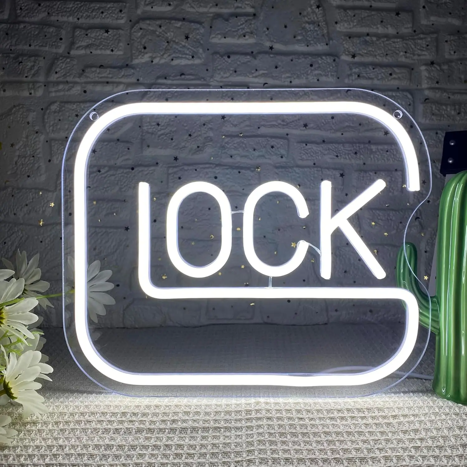 

Светодиодная неоновая вывеска LOCK с USB-питанием, регулируемая, современный настенный светильник для спальни, гостиной, домашнего декора, персонализированный подарок