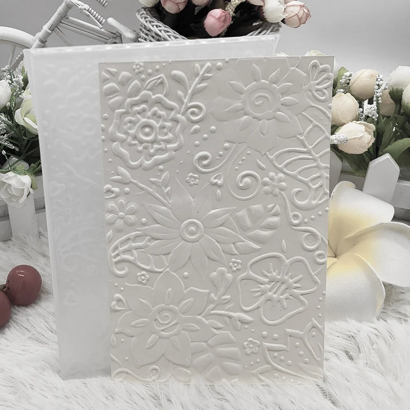 Bohemian Botanicals 3-d Embossed Folder For Diy To Make Greeting Cards Paper Scrapbook Stampless Metal Cutting Mold 2023 New Pro