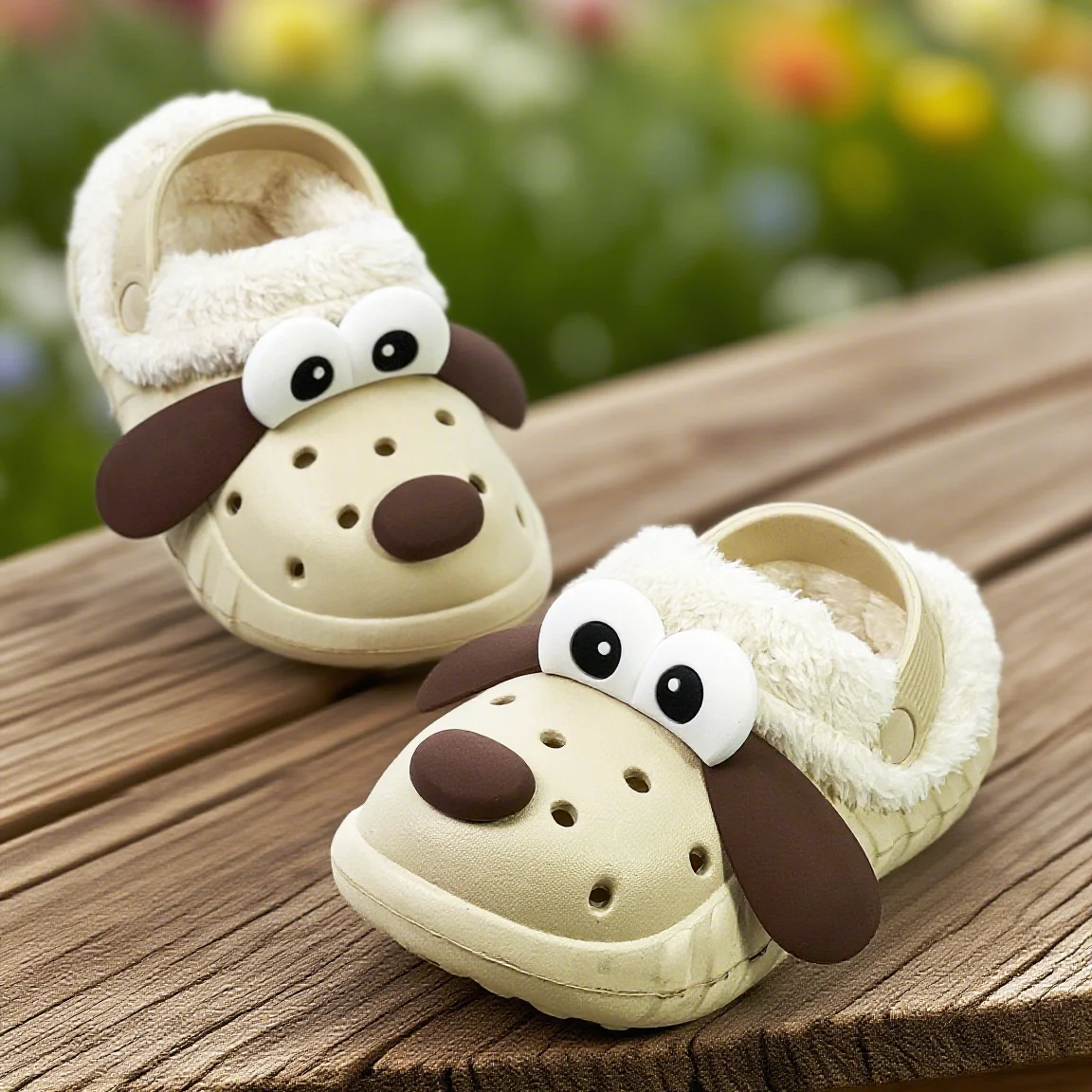 

2025 new autumn and winter cotton shoes, big ear dog cotton shoes, cotton slippers with plush insulation, soft soled shoes