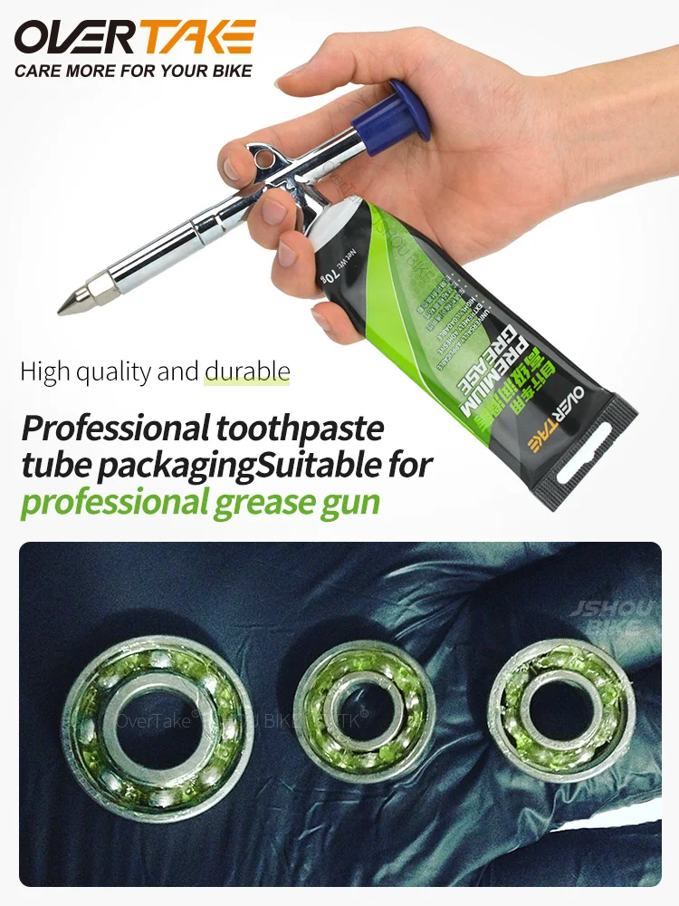 JSHOUBIKE Fahrradfett 70/140/350 g grünes Applesauce-Fettpistolen-Set MTB Motor Nabenschmiermittel für SHIMANO SRAM Fahrradzubehör