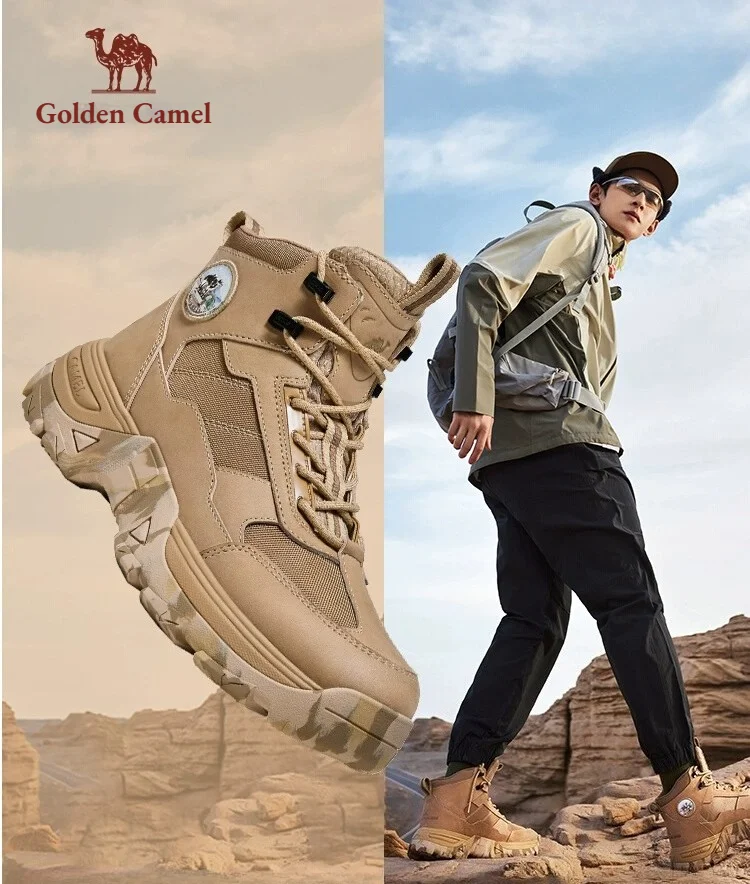 Golden Camel Men's Outdoor Hiking Shoes 2026 Autumn Wear Resistant Splashproof Anti Slip Climbing Boots Tourism Mountain Shoes