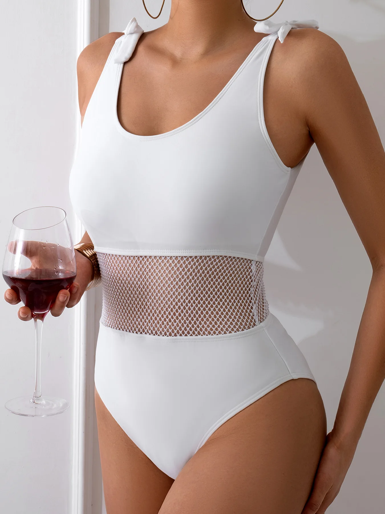 2025 ผู้หญิง SHEER ตาข่าย One- Piece ชุดว่ายน้ําเซ็กซี่ Cutout บอดี้สูทบิกินี่สไตล์ Tummy Control ชุดว่ายน้ําฤดูร้อนชายหาด