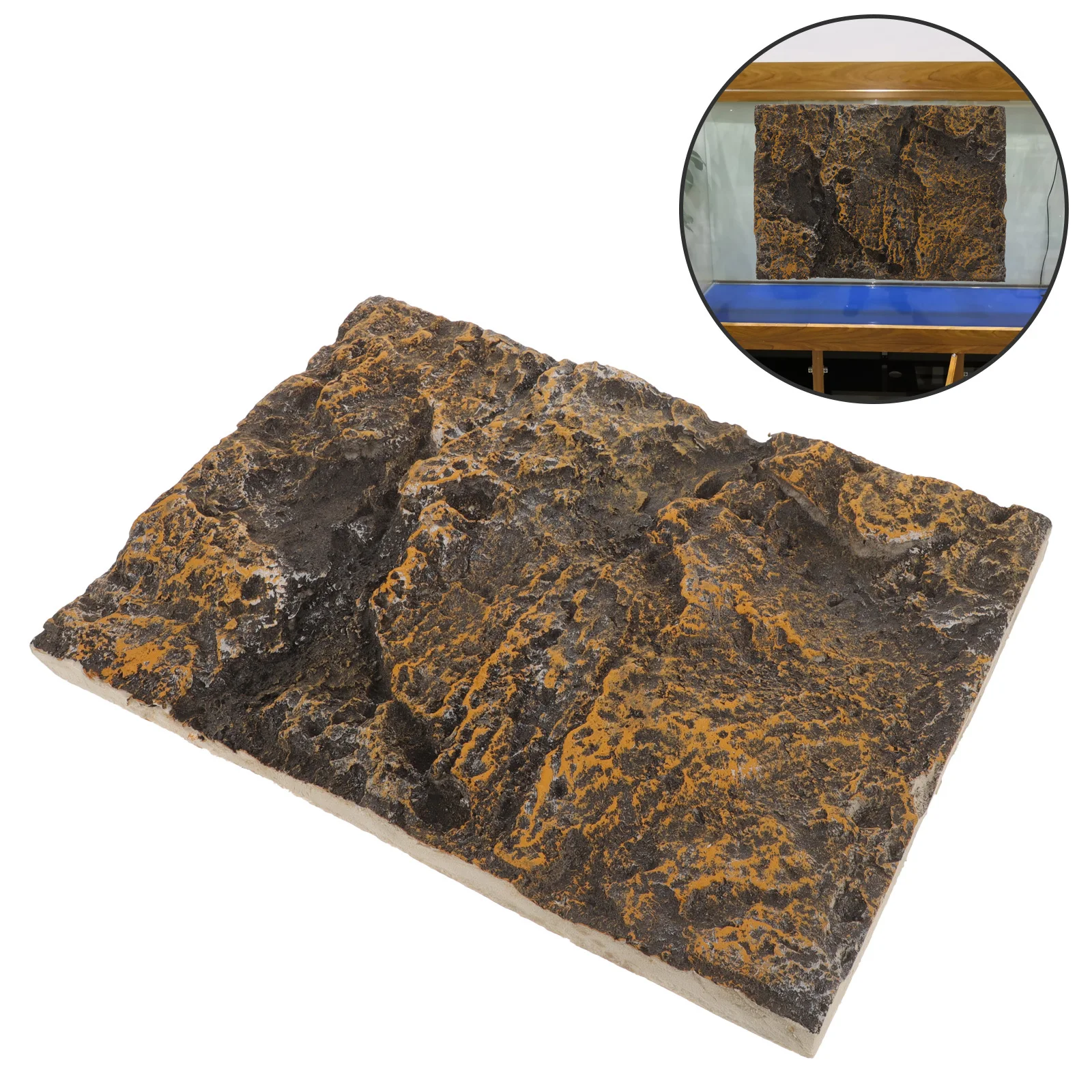 

Decorative Aquarium Background Board 3D Stone Effect for Fish Tank Reptile Habitat Lightweight Realistic Landscape Panel