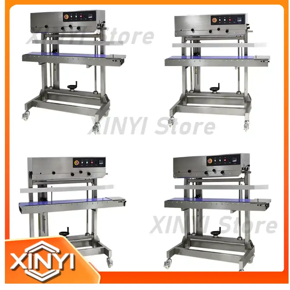 Heavy Duty Band Sealer Machine for 10-50kg Food Snack Plastic Bag Packaging Vertical Wide Type Continuous Sealing Equipment