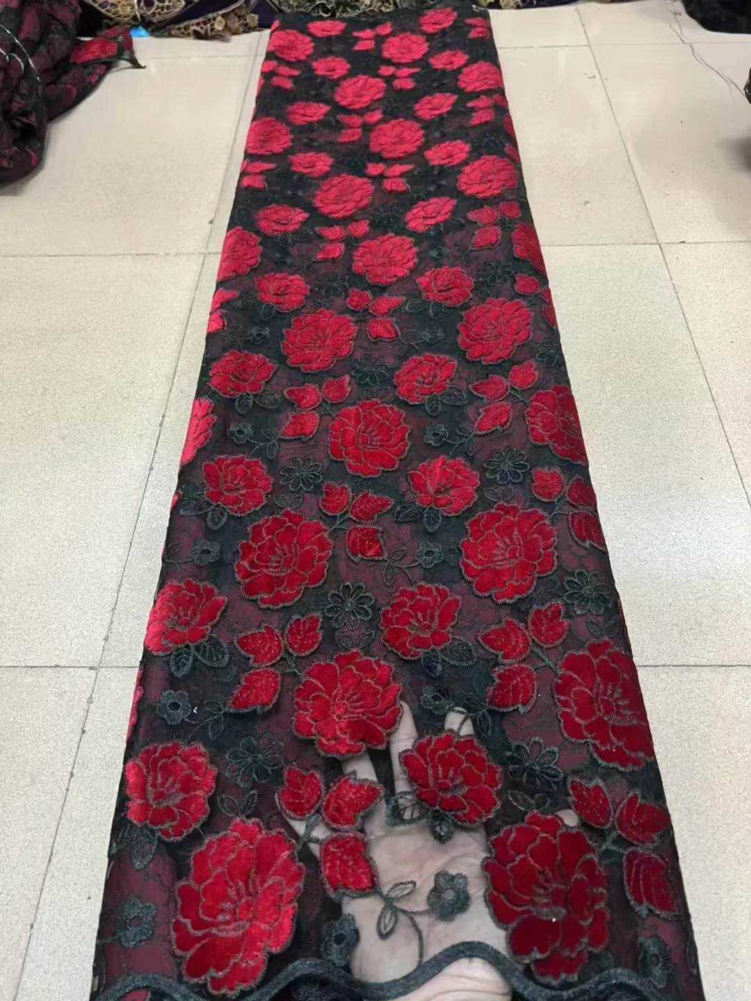 5Yards Austria Latest Delicate Best Quality Soft Embroidered Velvet lace fabric For Party Evening Dress for Women Sewing 2026