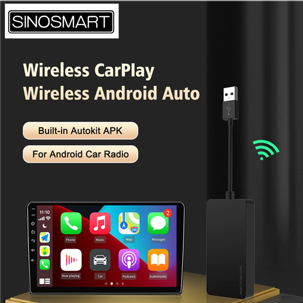 SINOSMART беспроводное USB соединение Apple CarPlay Android Авто Мини USB-ключ/карта для Android-навигатора