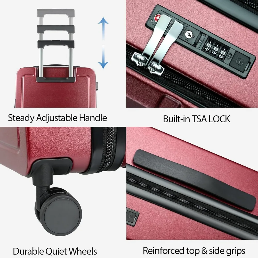 Expandable Top Loading Hard Shell Suitcase with Spinner Wheels, Large Capacity, Built-in TSA Lock, Durable Luggage for Carry On
