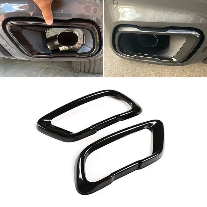 Car Stainless Steel Glossy Black Tail Muffler Exhaust Pipe Output Cover Trim For BMW X5 G05 X6 G06 X7 G07 2019 2020 2021 M Sport