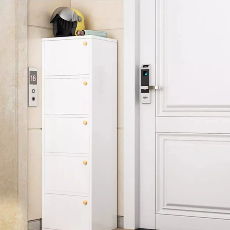 New Home Shoe Cabinet, 2025 Trending Corridor Storage Unit, Simple Small Space Shoe Rack, Narrow Single-Door Storage Shelf