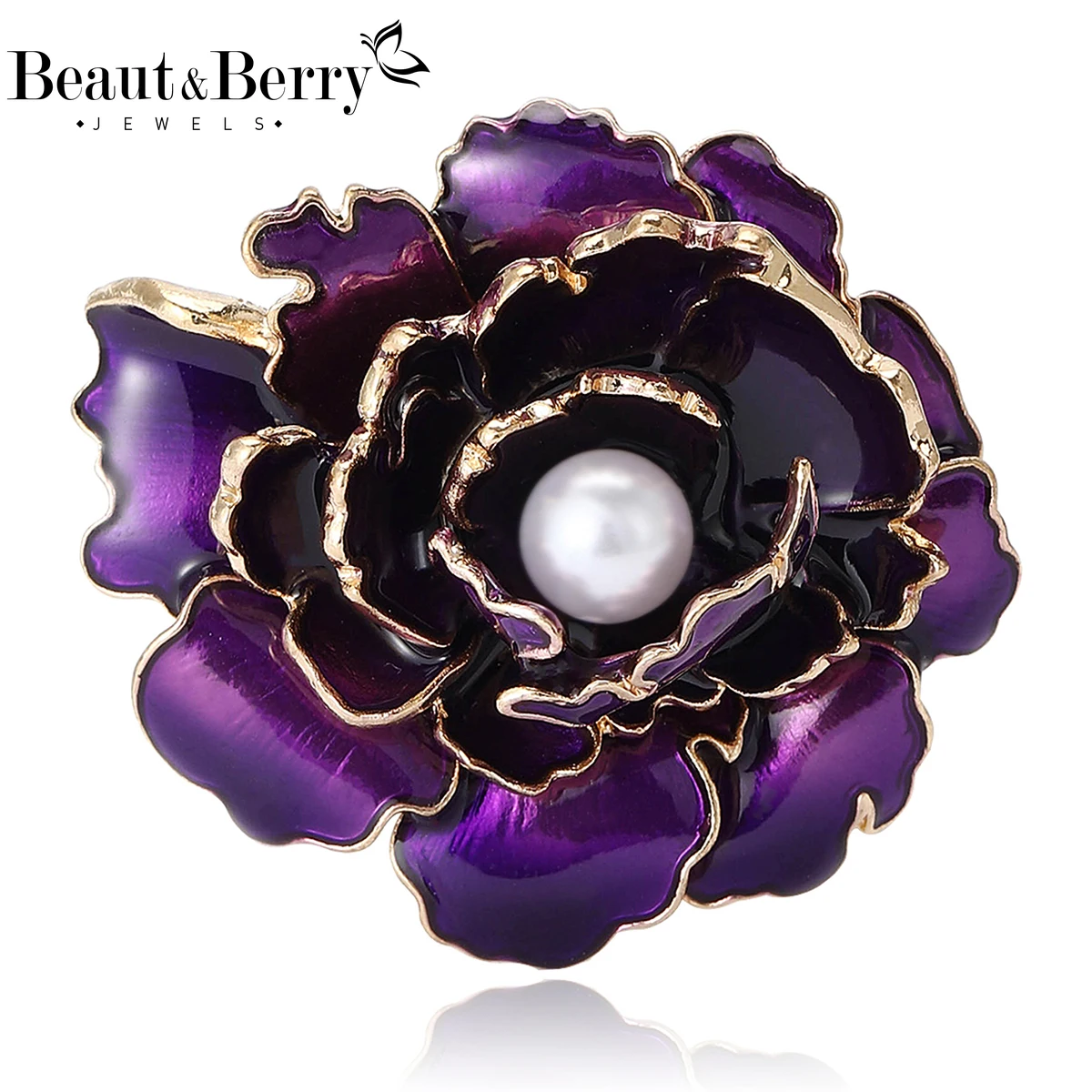 

Beaut&Berry Trendy Enamel Peony Brooches for Women Unisex Plant Pins Casual Party Jewelry Accessories Gifts Decoration