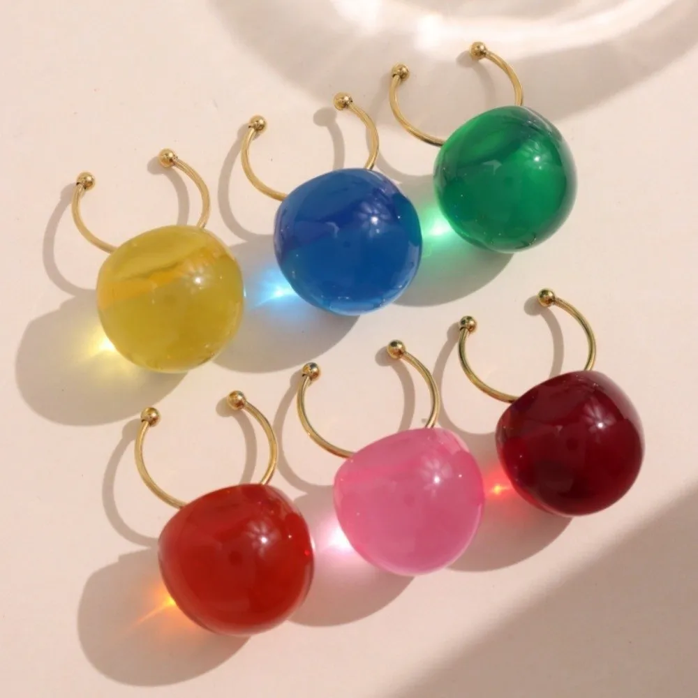 Fashionable Jelly-Transparent Open Ring Resin multicolor Women's Ring Party Wear Finger Rings Girls