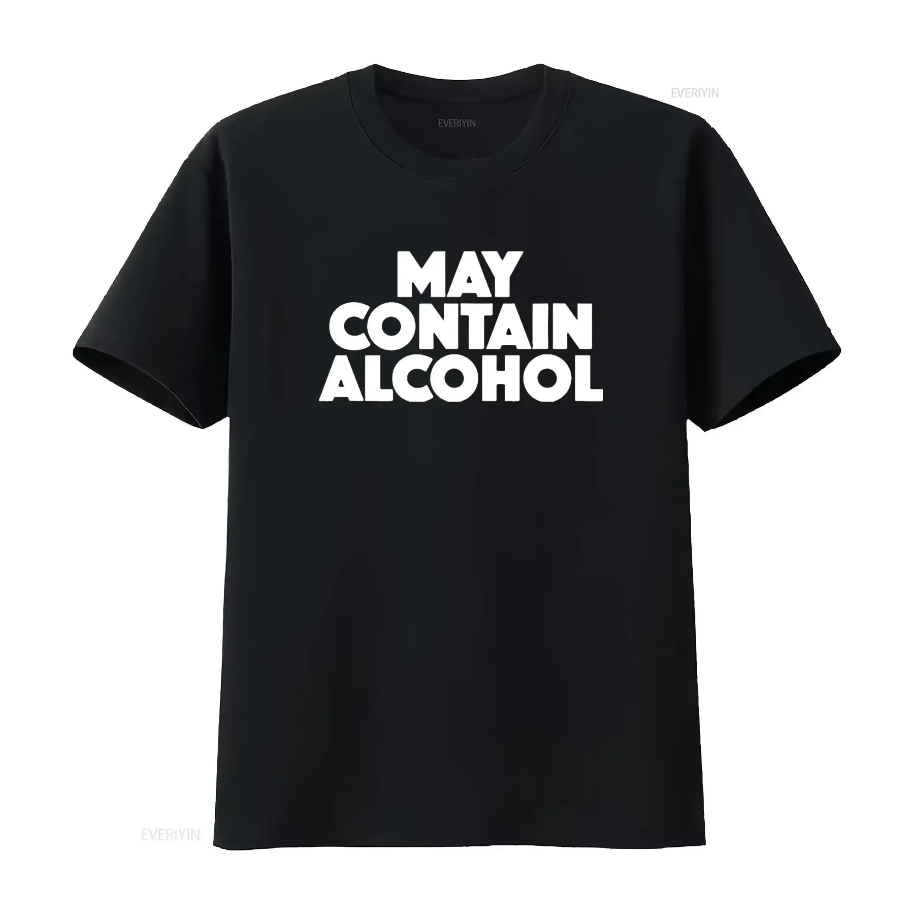 Los hombres pueden contener alcohol divertido traje de fiesta beber cita diciendo camiseta negro XL vintage lavado suave gráfico elegante Casual