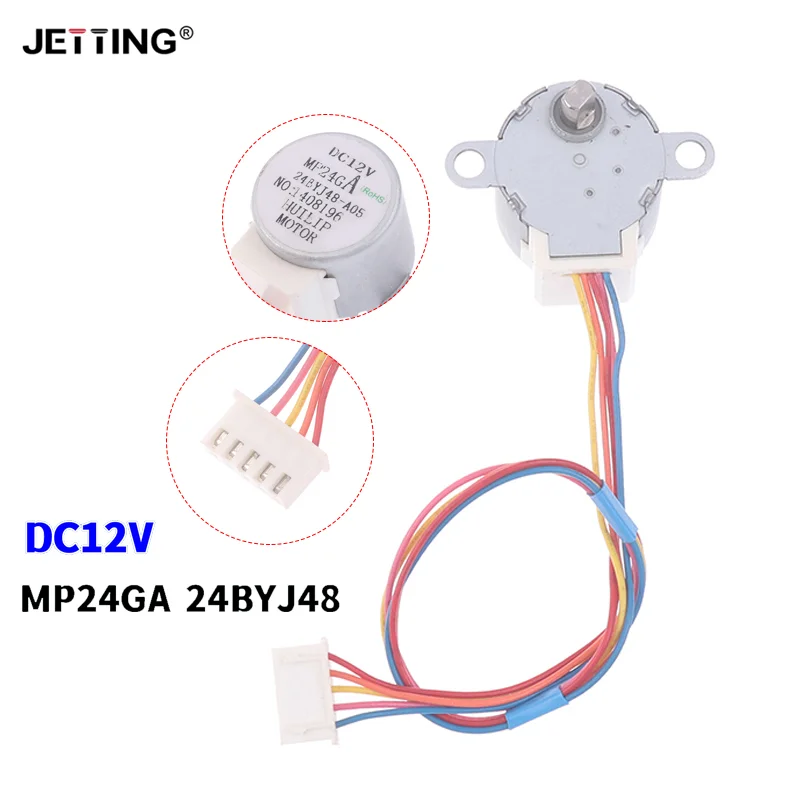 Ratio 64:1 For Single Chip Microcomputer/Camera Monitoring 4-Phase 5-Wire DC Gear Stepper Motor 12V 24BYJ48 Reduction Motor