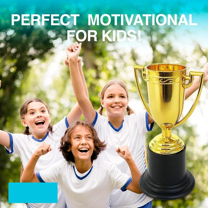 Plastic Golden Cup Trophy For Kids -40 Pack - 3.8 Inch Achievement Prize Awards - Ideal Recognition For School, Sports