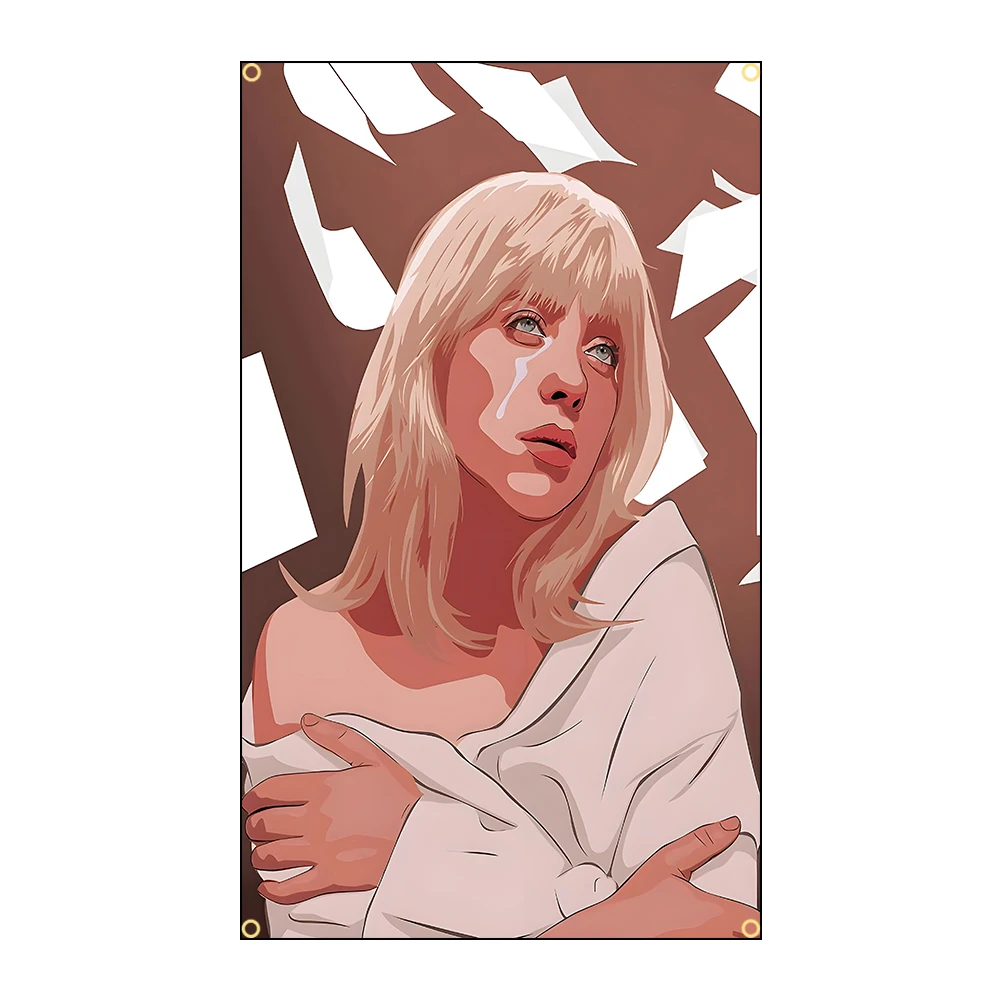 لافتة طباعة رقمية من البوليستر بطول 3 × 5 أقدام سعيدة من أي وقت مضى لتزيين نسيج جدار غرفة النوم