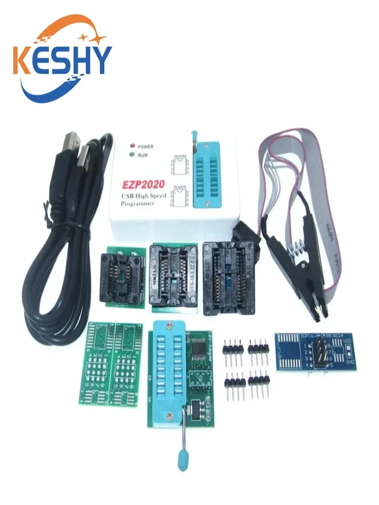 Programmeur SPI USB haute vitesse EZP2020 + 7 adaptateurs mieux que EZP2013 EZP2010 2011Support 24 25 26 93 EEPROM 25 Flash Bios