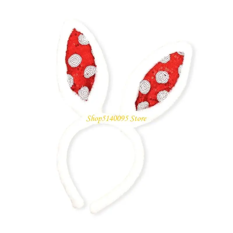 Dxae conejos conejo diademas con adornos diseño para cabello para festivales actuaciones
